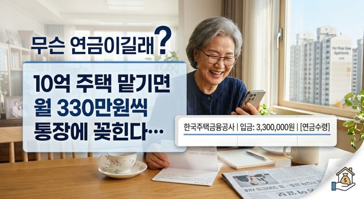 [주택연금] 10억 주택 맡기면 월 330만원씩 통장에 꽂힌다…무슨 연금이길래?