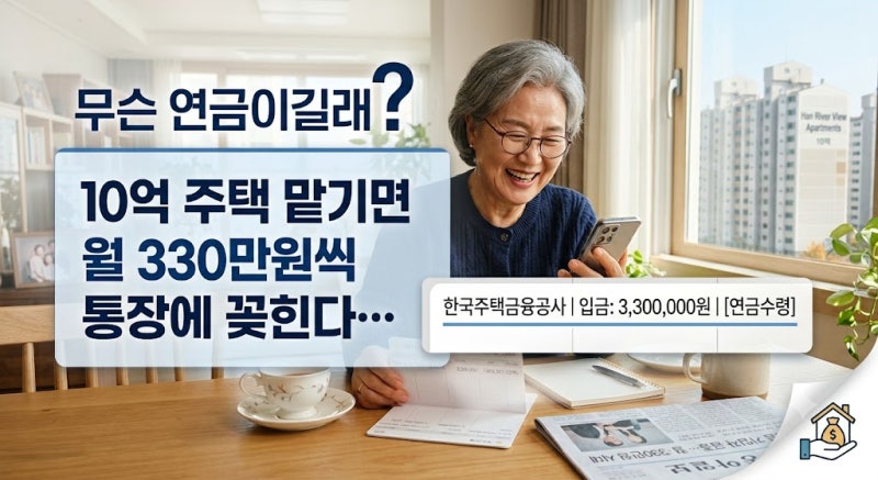 [주택연금] 10억 주택 맡기면 월 330만원씩 통장에 꽂힌다…무슨 연금이길래?