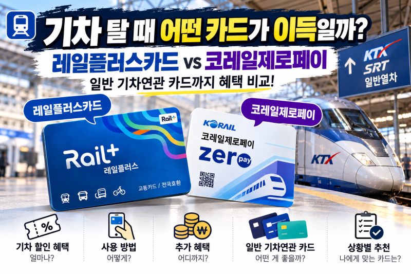 KTX 탈 때 레일플러스카드와 코레일제로페이, 뭐가 다를까? 일반카드까지 비교