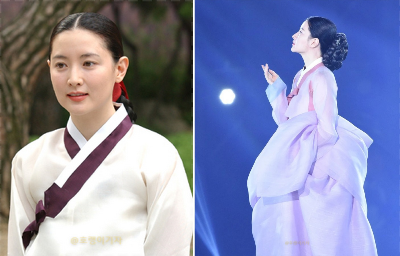 장금이 한복 그대로.. 46세에 런웨이 오른 이영애 한복패션