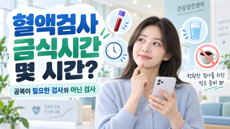 혈액검사 금식시간 몇 시간? 공복이 필요한 검사와 아닌 검사
