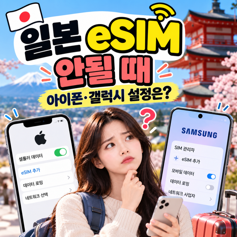 일본 eSIM 안될 때 아이폰·갤럭시 설정은?