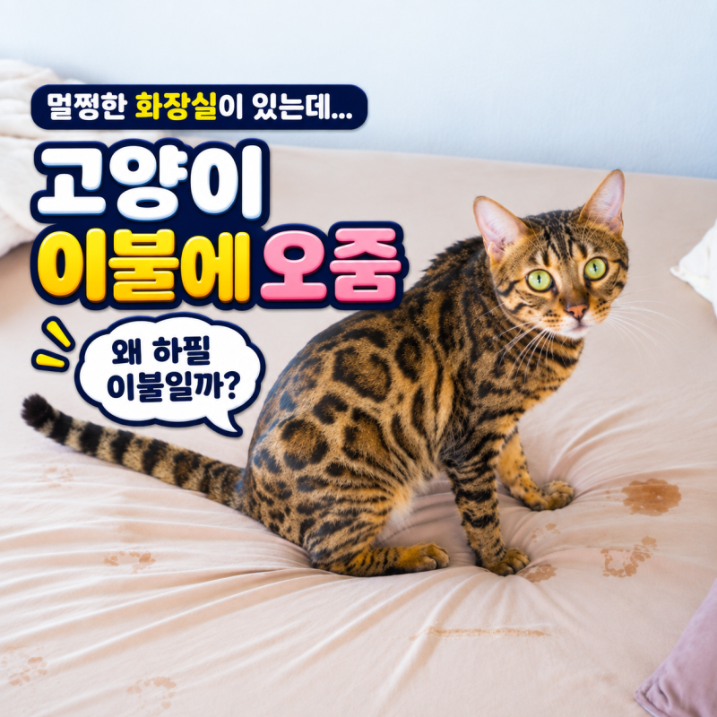 고양이 이불에 오줌 싸는 이유, 소변실수 갑자기 시작했다면?