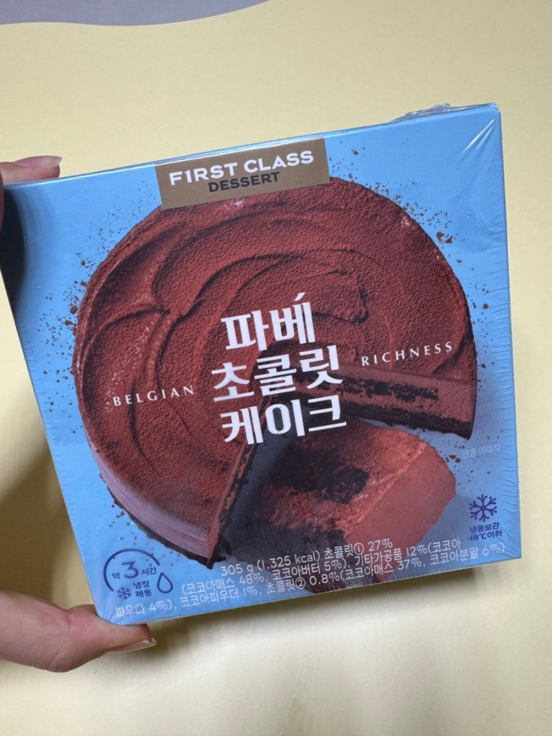 파리바게트/ 파베 초콜릿 케이크 후기, 해동 전후 맛 차이