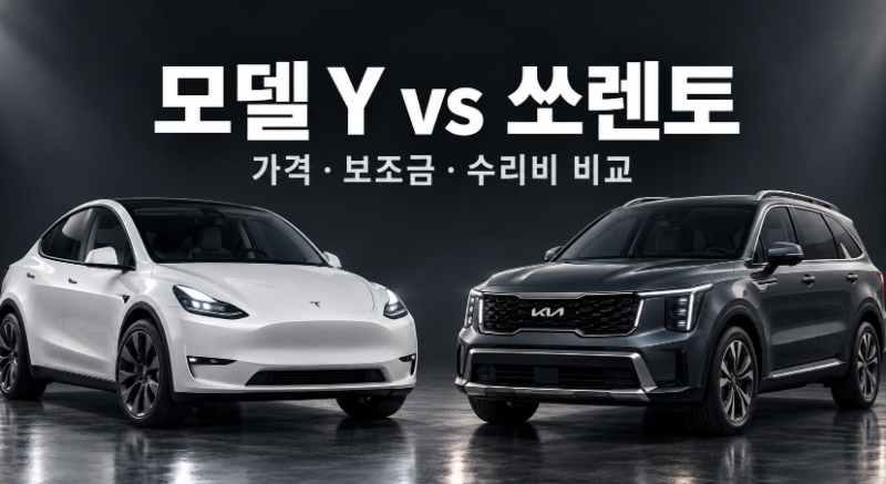 테슬라 모델 Y vs 기아 쏘렌토｜가격·보조금·수리비 총정리
