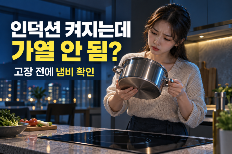 인덕션 전원은 켜지는데 가열이 안 될 때, 고장 전에 용기부터 확인하세요