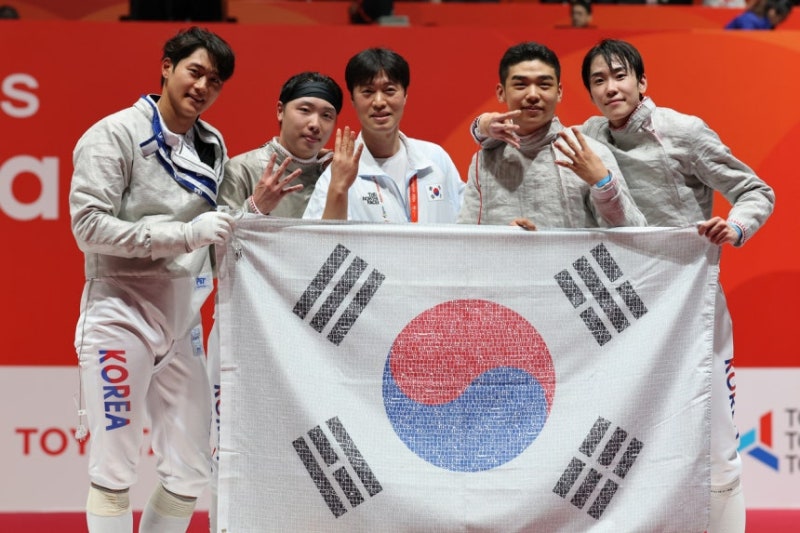 대역전승 펜싱 남자 단체전 사브르 금메달 오상욱 황희근 도경동 박상원 프로필 군대 면제?