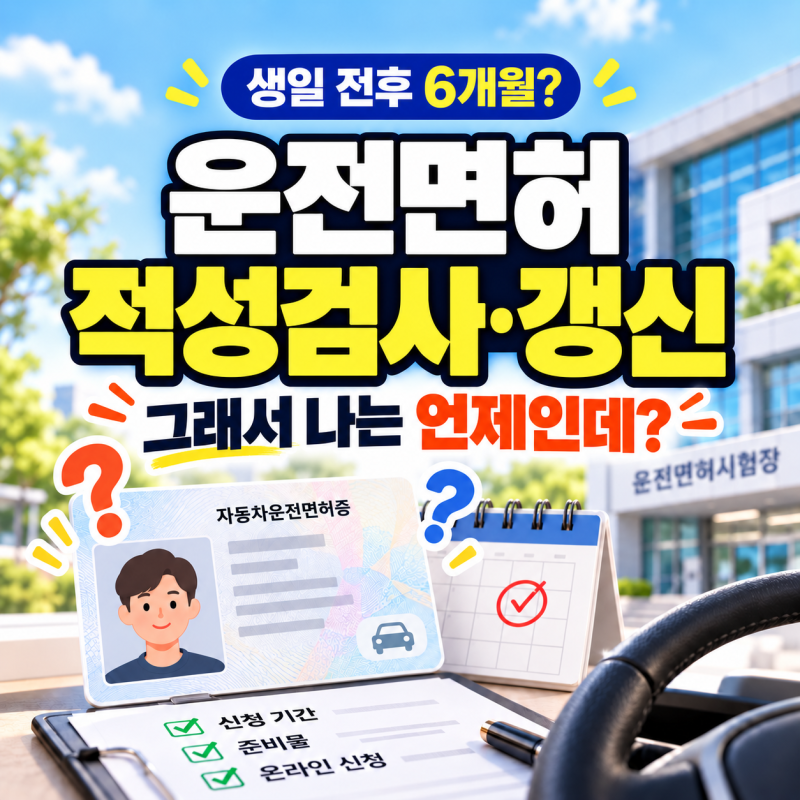 운전면허 적성검사 갱신 방법 | 갱신기간 '생일 전후 6개월'·준비물·온라인 신청
