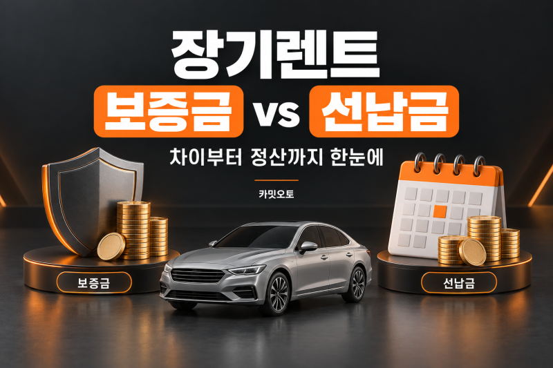장기렌트 보증금과 선납금 차이, 한눈에 비교해 볼게요