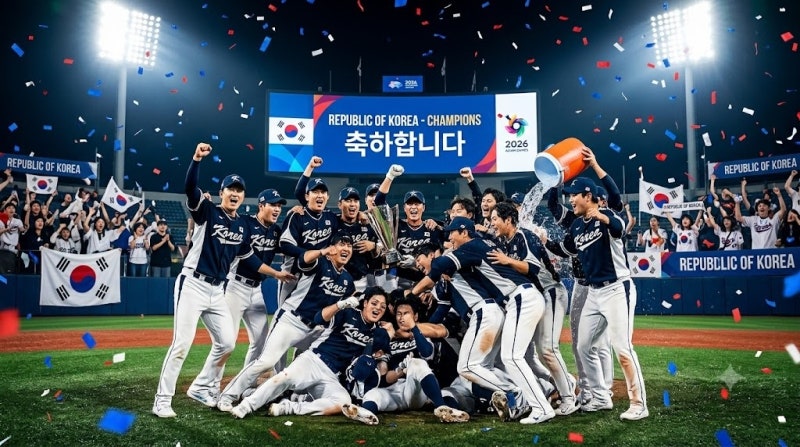 [2026 아시안게임 야구] 한일전 극적 승리! 금메달 병역혜택 대상자 16명 명단 & 연금 총정리 ⚾
