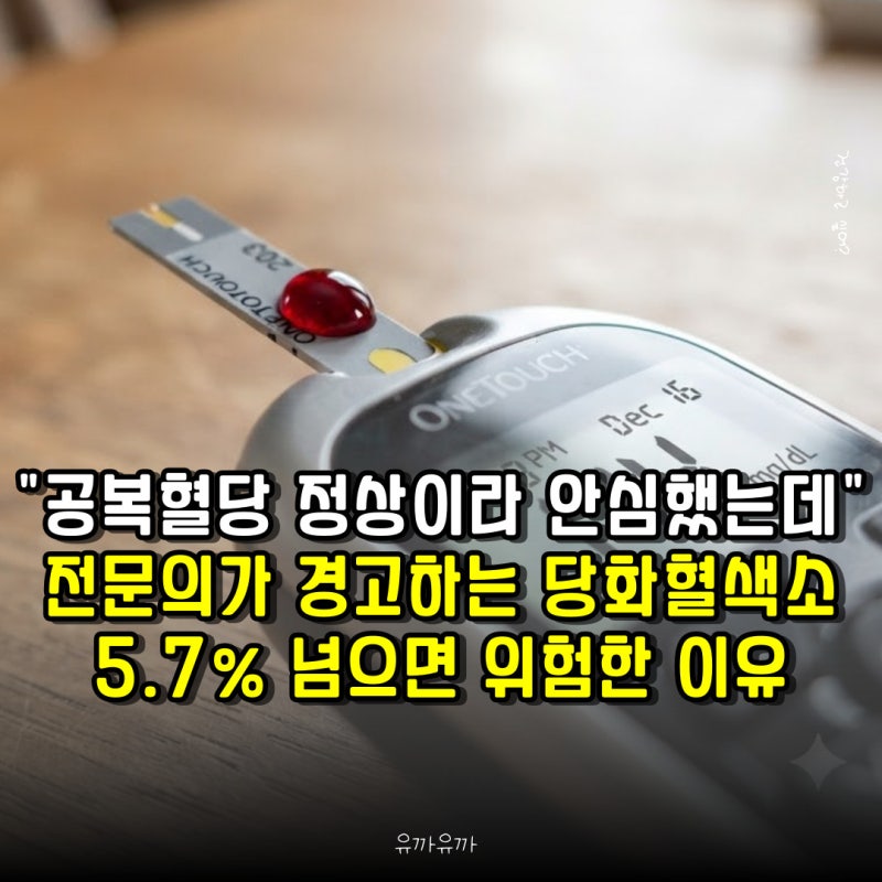 "공복혈당 정상이라 안심했는데" 전문의가 경고하는 당화혈색소 5.7% 넘으면 위험한 이유