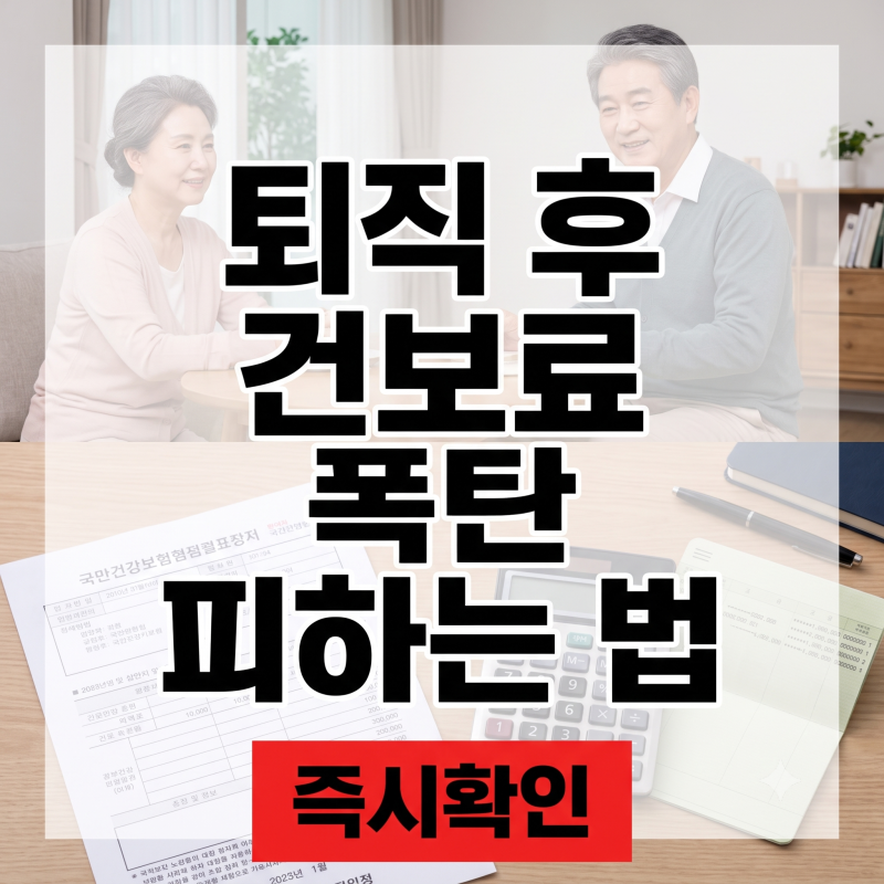 퇴직 다음 달 통장에 찍힌 건보료 폭탄, 3년 동안 절반으로 깎는 합법적 탈출구 (퇴직 전 반드....