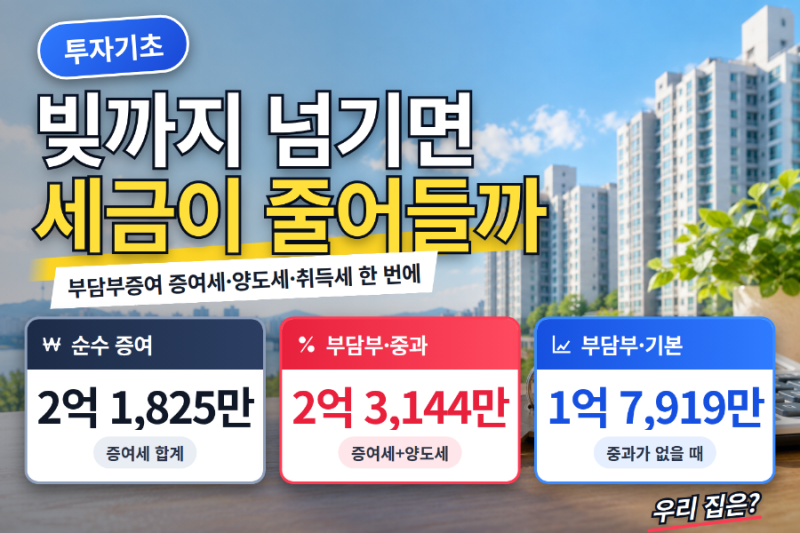 부담부증여, 빚까지 넘기면 세금이 줄까? 아파트 증여세·취득세·양도세 총정리
