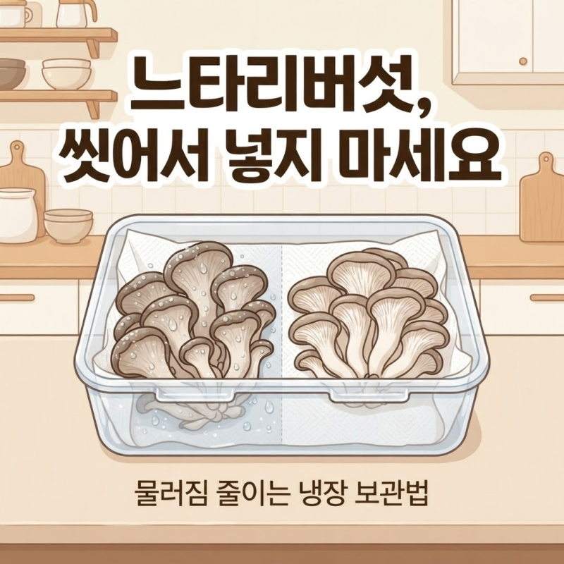 느타리버섯 보관법, 씻지 않고 냉장해야 오래가는 이유