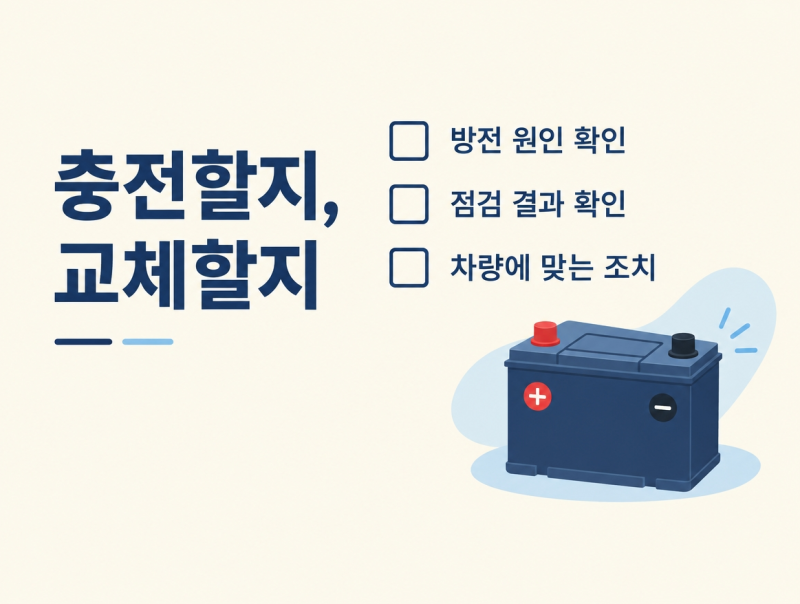 자동차 배터리 방전, 점프 시동 후 교체해야 할까?