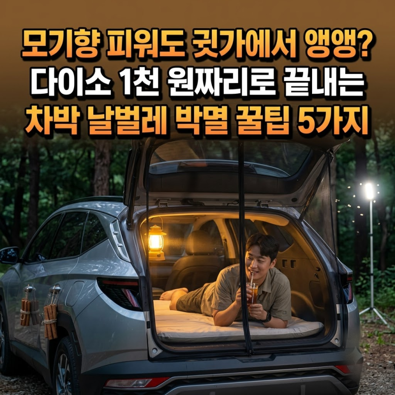 제목 모기향 피워도 귓가에서 앵앵? 다이소 1천 원짜리로 끝내는 차박·캠핑 날벌레 박멸 꿀....
