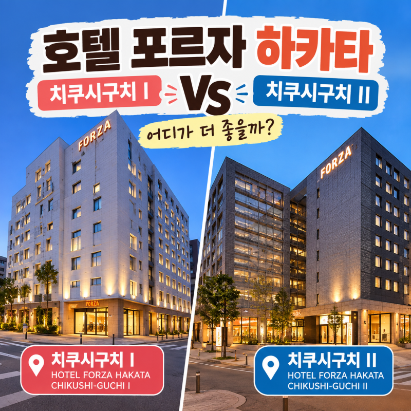 호텔 포르자 하카타에키 치쿠시구치 1 2 차이는? 위치 조식 객실 비교