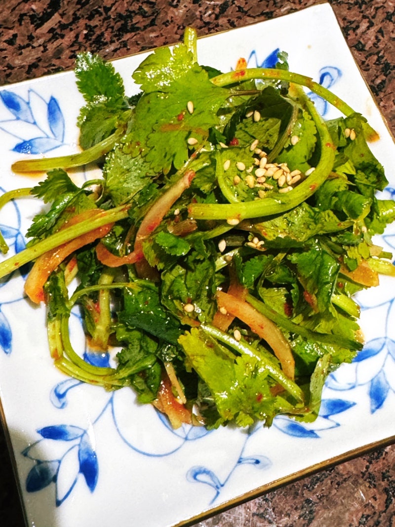 고수(coriander) 겉절이 무침 | 간단 겉절이 레시피