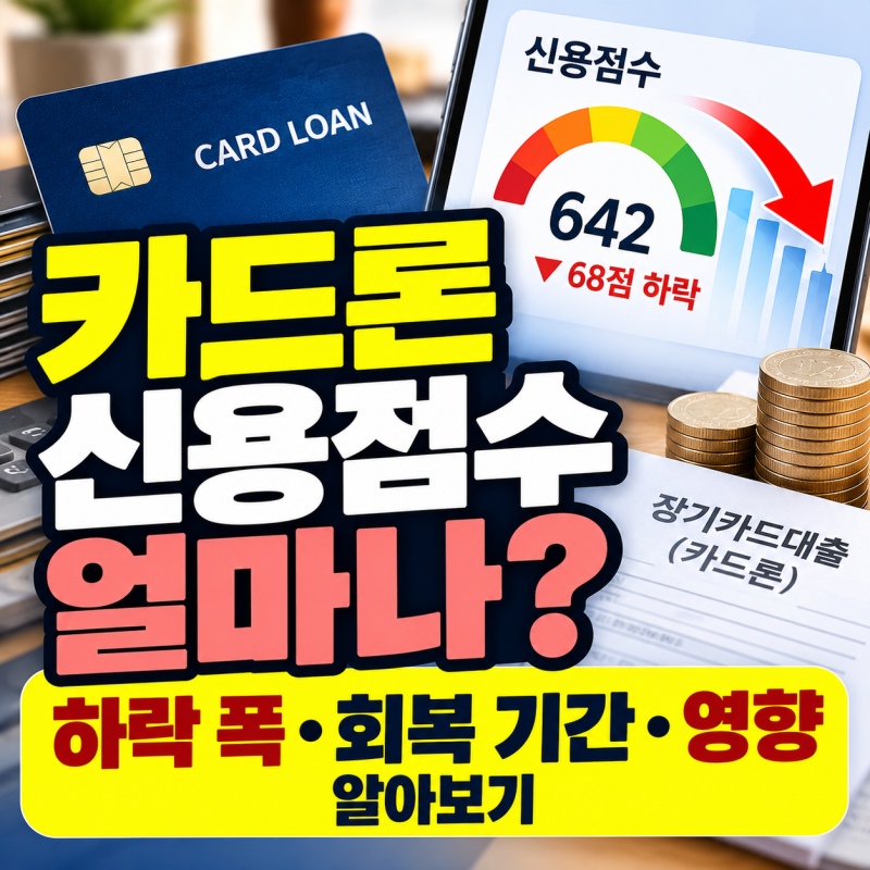 카드론 받으면 신용점수 얼마나 떨어질까? 영향·하락 폭·회복 기간 알아보기