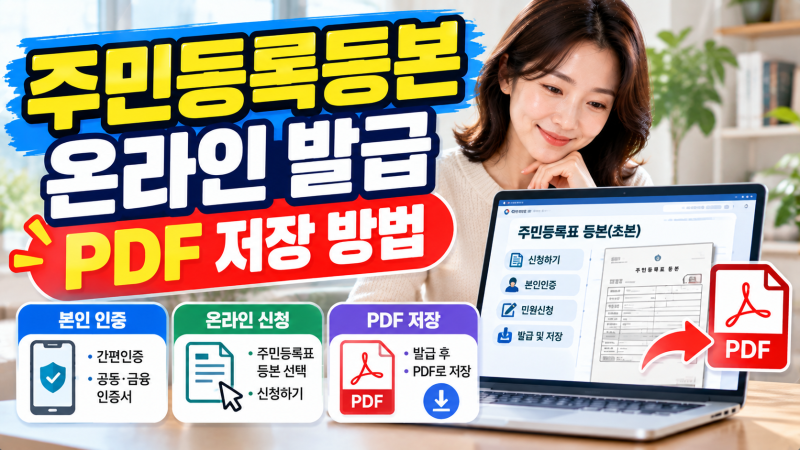 주민등록등본 온라인 발급 PDF 저장 방법｜정부24에서 무료로 받는 법