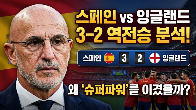 스페인 잉글랜드 네이션스리그 3-2 역전승 분석: 데 라 푸엔테 감독이 "잉글랜드는 축구 슈퍼....