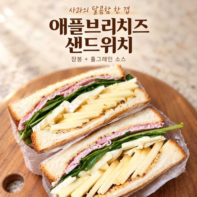 애플브리치즈 샌드위치 만들기, 잠봉 넣은 레시피와 소스 비율