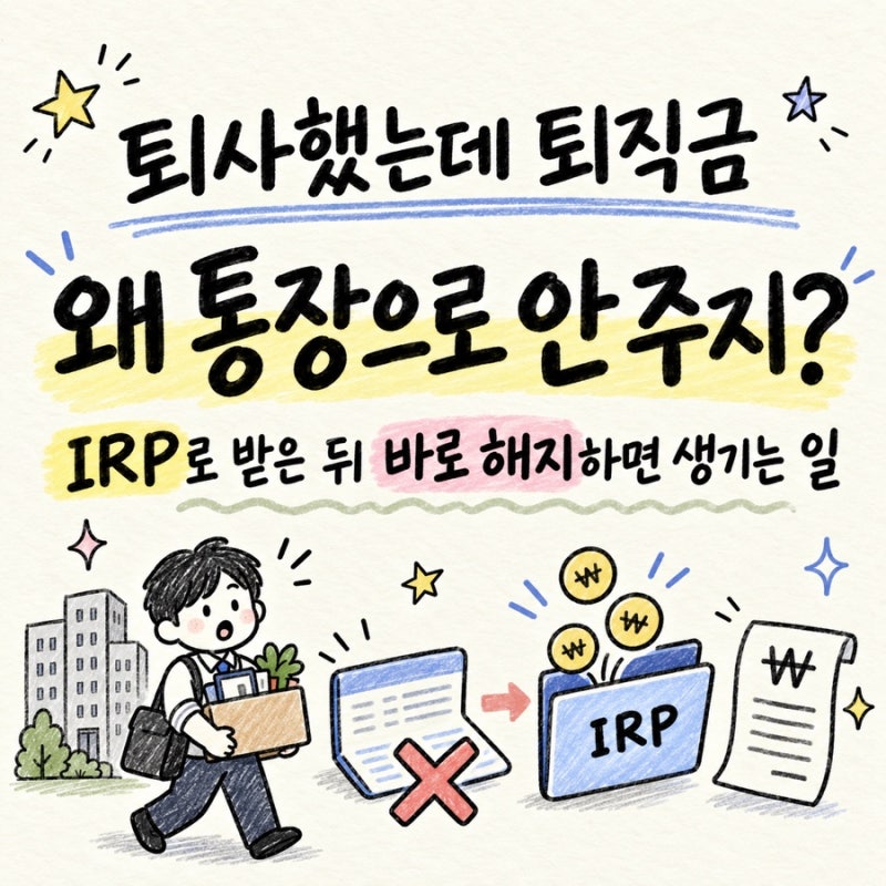 퇴사했는데 퇴직금 왜 통장으로 안 주지? IRP로 받은 뒤 바로 해지하면 생기는 일