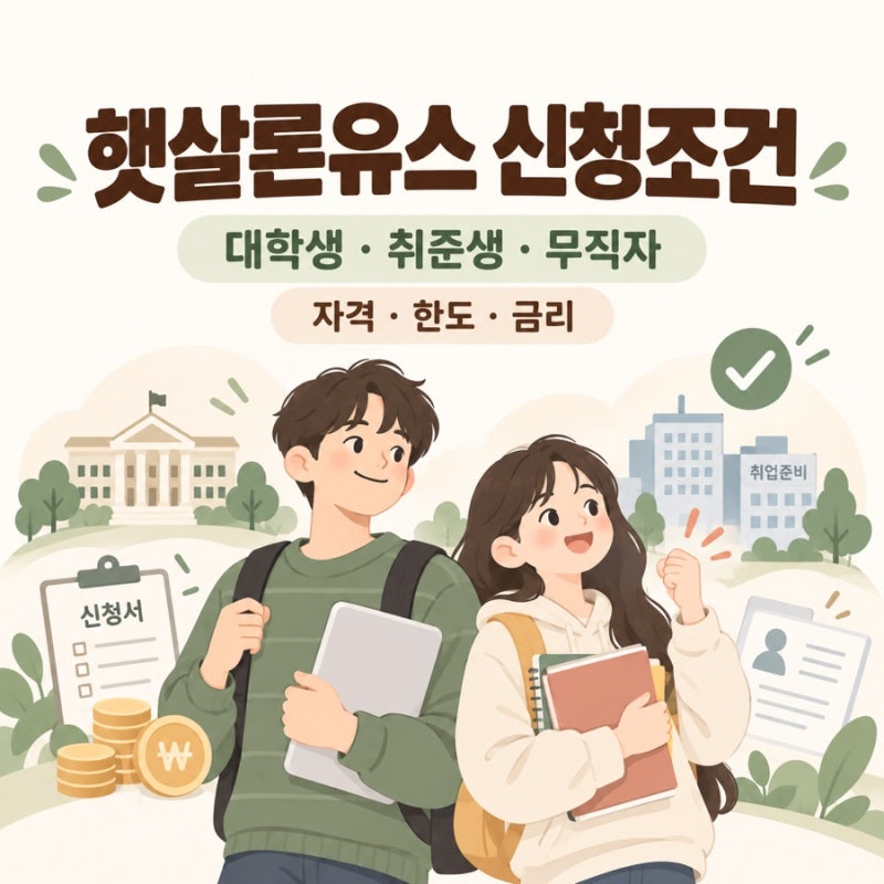 햇살론유스 신청조건 총정리｜대학생·취준생·무직자 자격·한도·금리