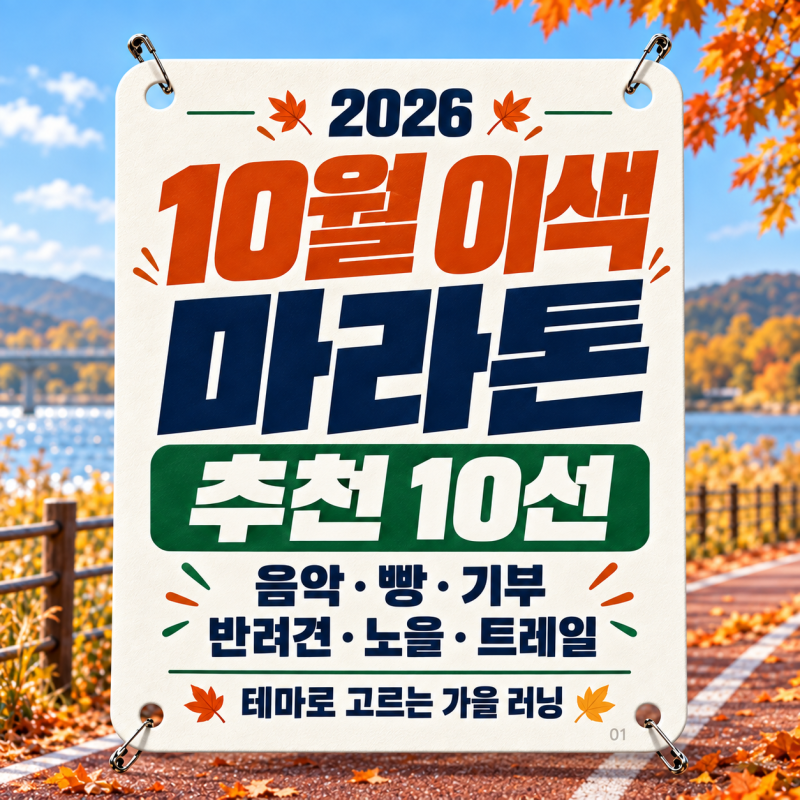 2026 10월 이색 마라톤 10곳｜빵빵런·한글런·핑크런 일정과 접수 확인