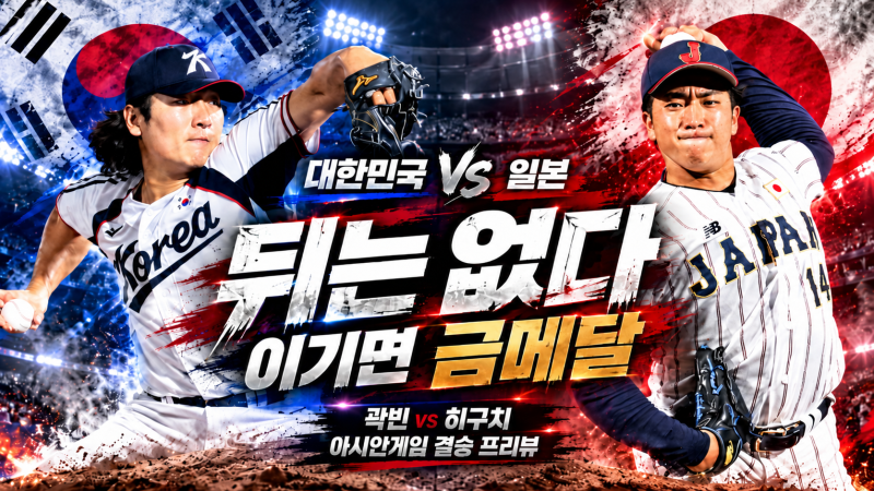 뒤는 없다! 0-5 설욕전…곽빈 vs 히구치, 일본 넘으면 금메달｜아시안게임 한일전 결승 프리뷰