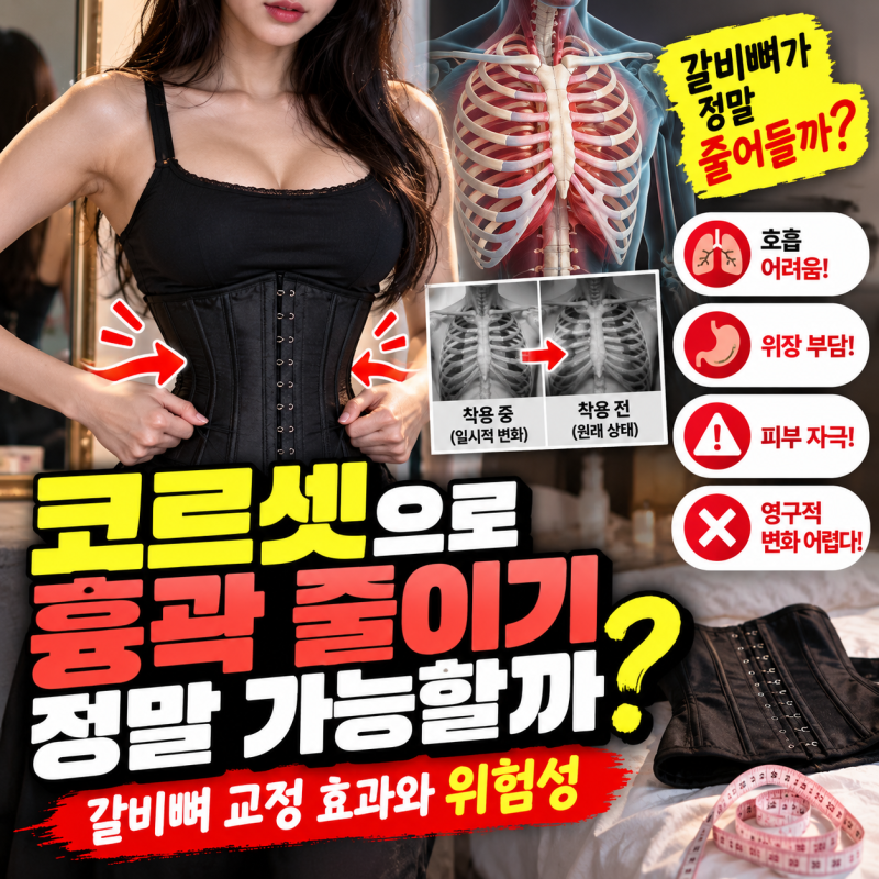 코르셋으로 흉곽 줄이기 정말 가능할까? 갈비뼈 교정 효과와 위험성