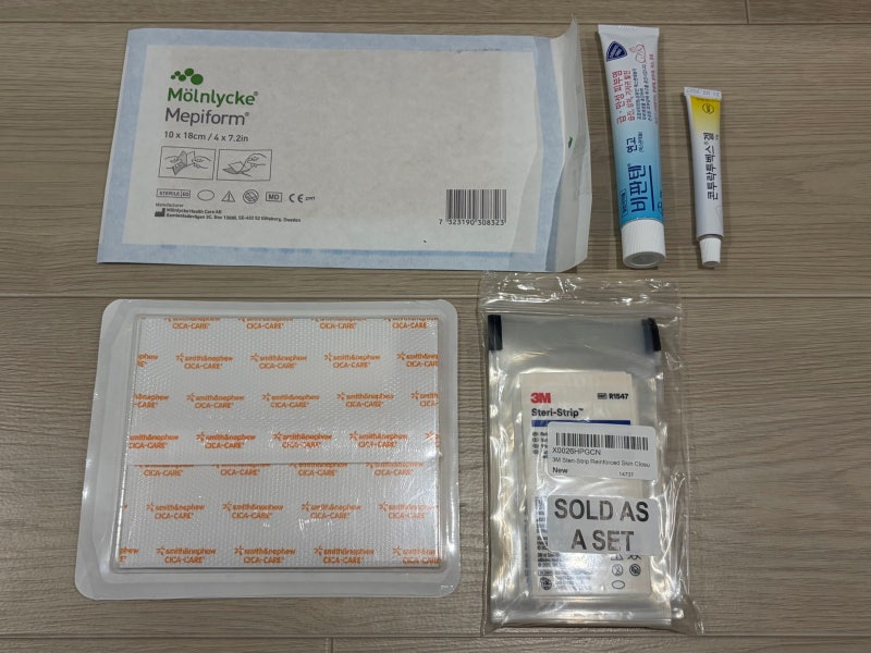 제왕절개 흉터 관리방법(시카케어, 콘투락투벡스겔, 메피폼, 스테리스트립 3개월 후기 사용....