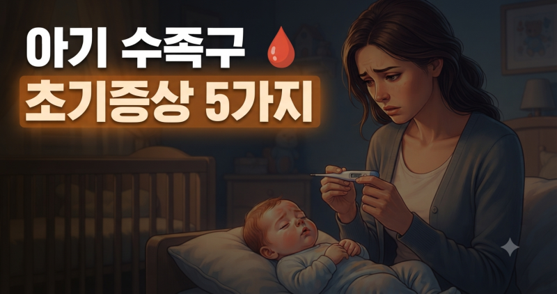 아기 수족구 초기증상 5가지, 입안·얼굴·다리·발 발진과 열 확인하기