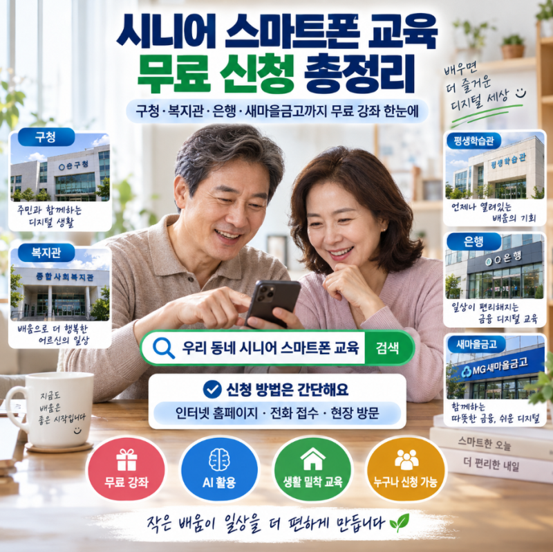 '시니어 스마트폰 교육 무료' 신청 총정리