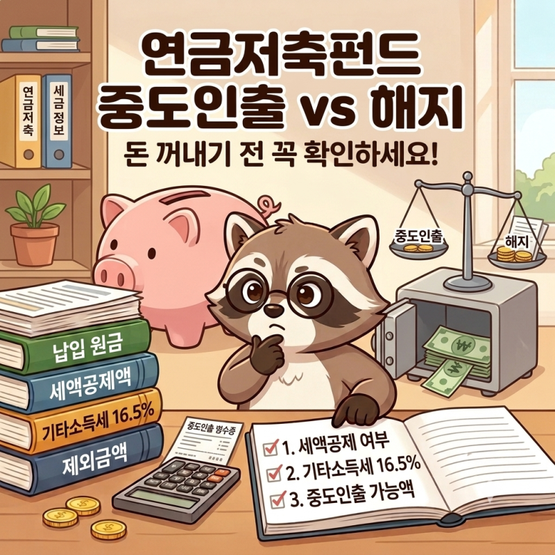 연금저축 해지하면 세금은 얼마? 중도인출은 어떻게 하나. 연금저축중도인출 vs 연금저축해....