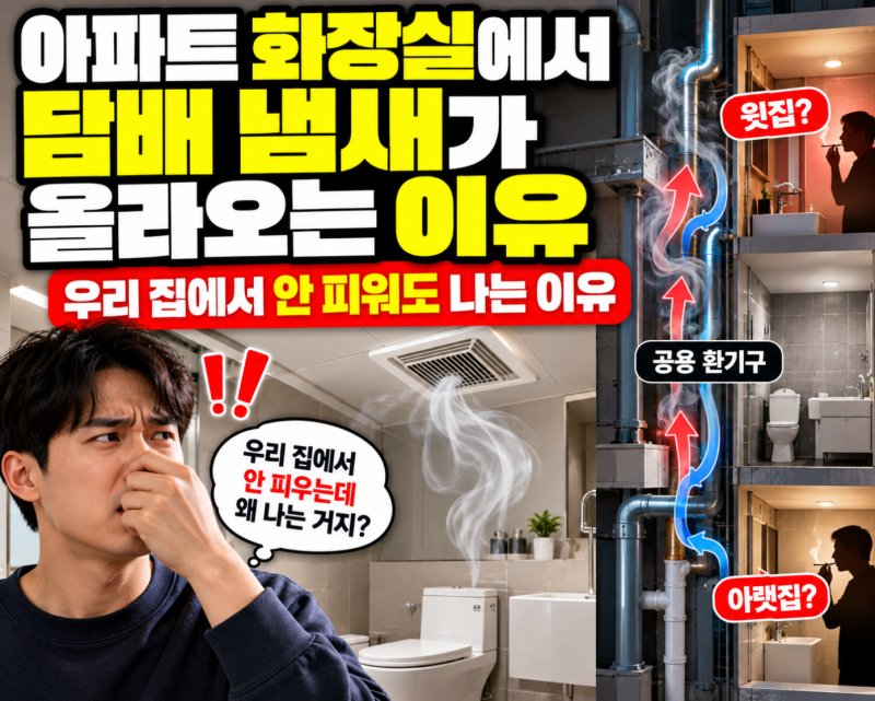 아파트 화장실에서 담배 냄새가 올라오는 이유｜우리 집에서 안 피워도 나는 이유