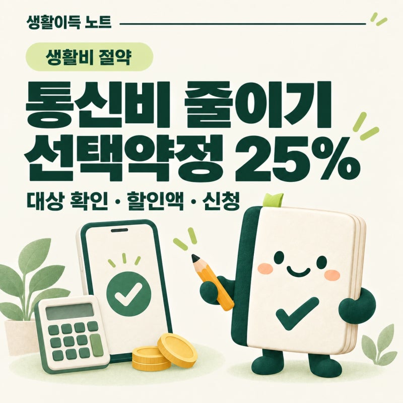 휴대폰 요금 25% 할인｜선택약정 대상 확인부터 신청까지