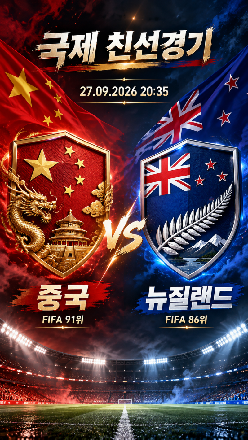 [국제친선경기 분석] 중국 vs 뉴질랜드, 2.5 언더가 핵심