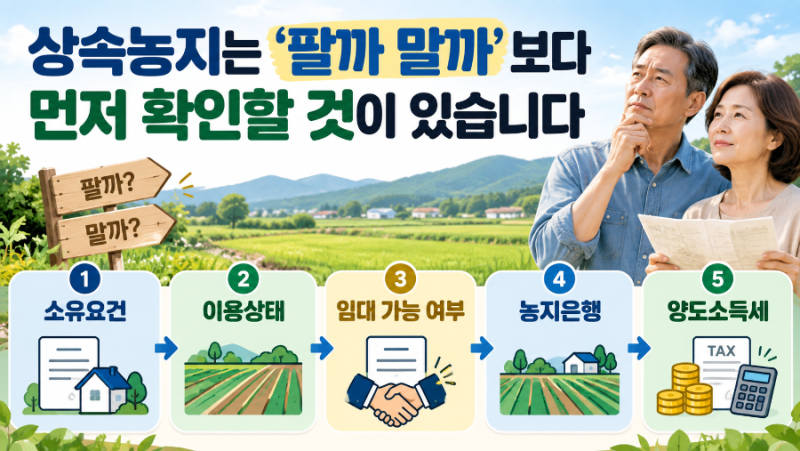 부모님에게 상속받은 농지 무조건 팔아야 하나? 농지 전수조사 총정리(양도소득세, 강제처분....