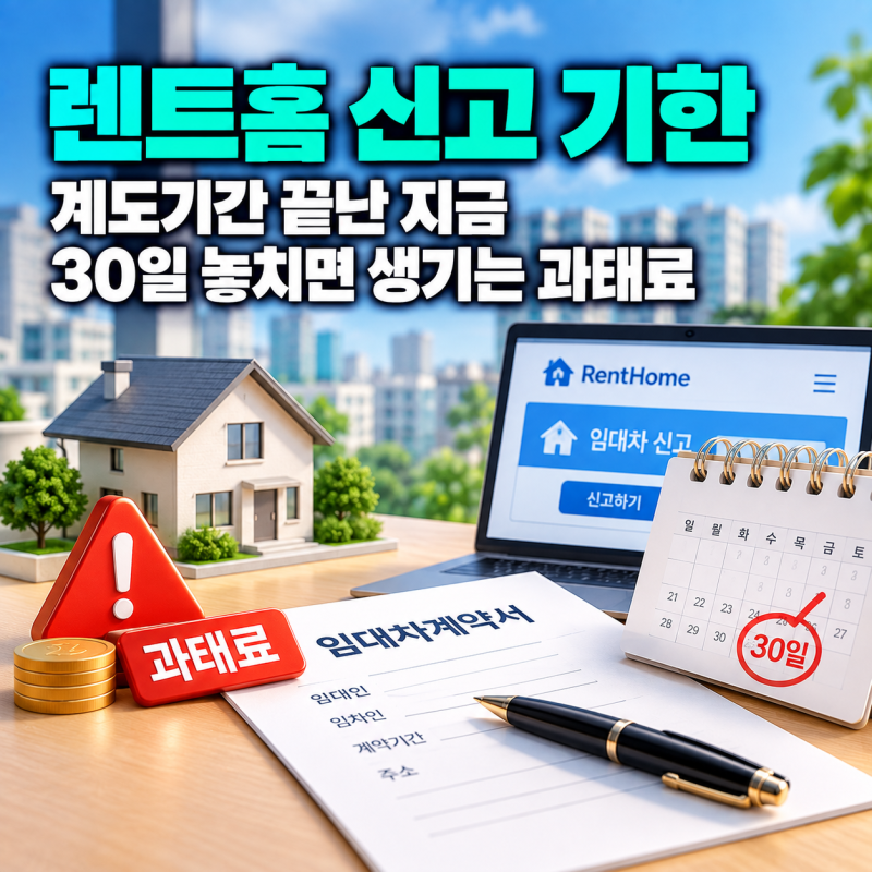 렌트홈 신고 기한, 계도기간 끝난 지금 30일 놓치면 생기는 과태료