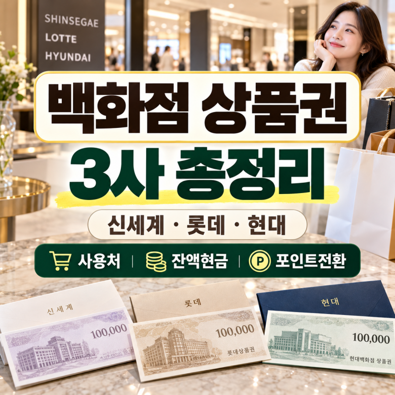 신세계·롯데·현대 백화점 상품권 어디서 쓸까? 현금 잔액·포인트 전환까지 3사 총정리