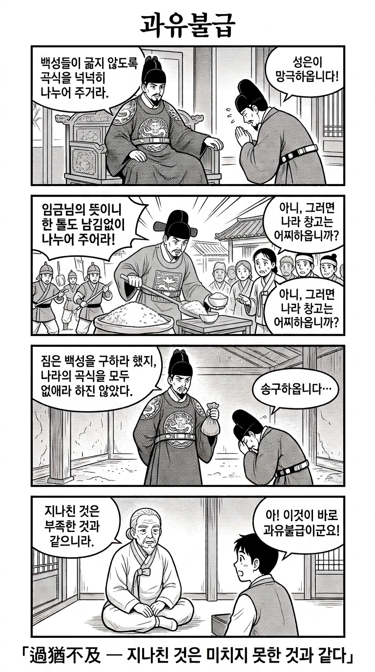 "과유불급"(過猶不及) 이란? 적당히 해라잉~