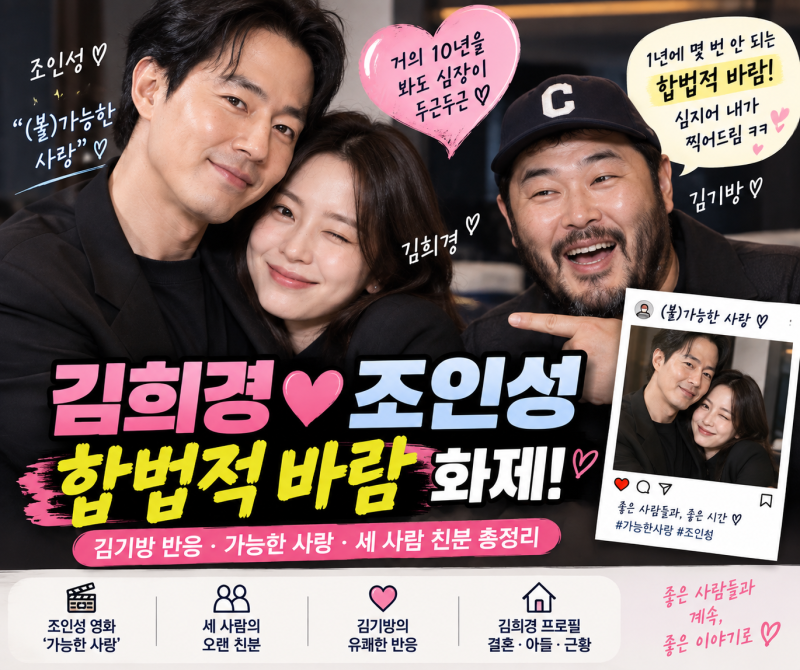 김희경 조인성 ‘합법적 바람’ 화제·김기방 반응·가능한 사랑·세 사람 친분 총정리