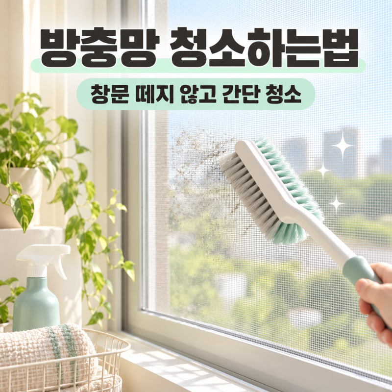 방충망 청소하는법, 창문 떼지 않고 청소솔로 간단하게