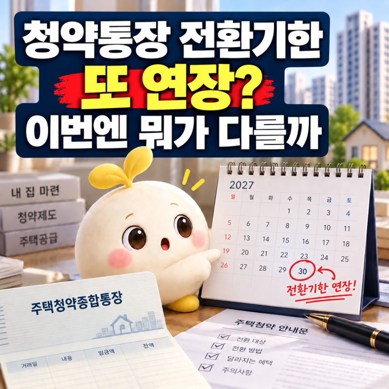 "9월 말까지 바꾸라더니?" 청약통장 전환 기한, 다시 연장됐습니다
