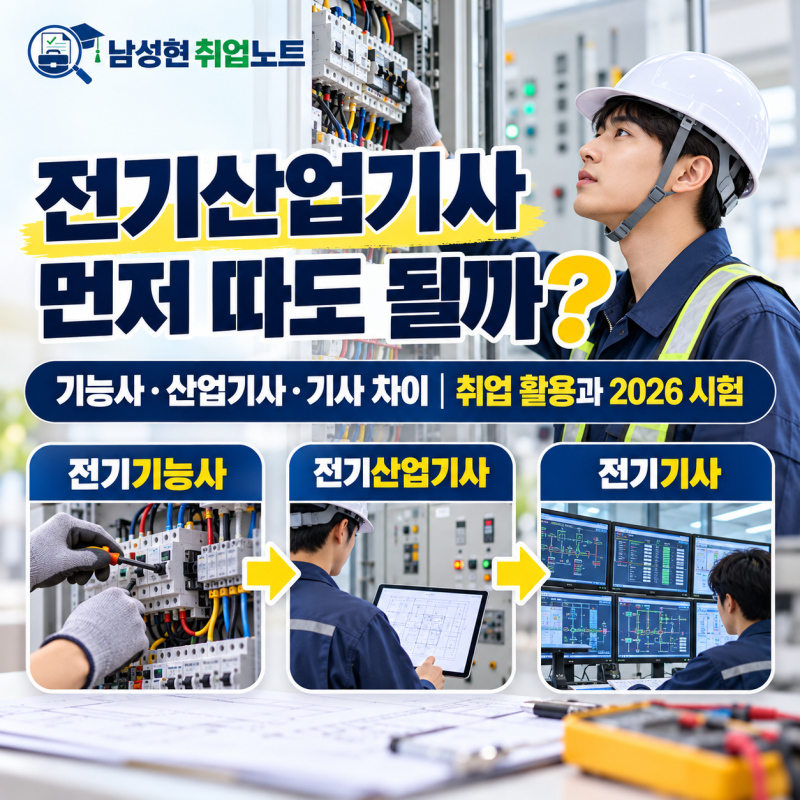 전기산업기사 먼저 따도 될까?｜기능사·산업기사·기사 차이｜취업 활용과 2026 시험
