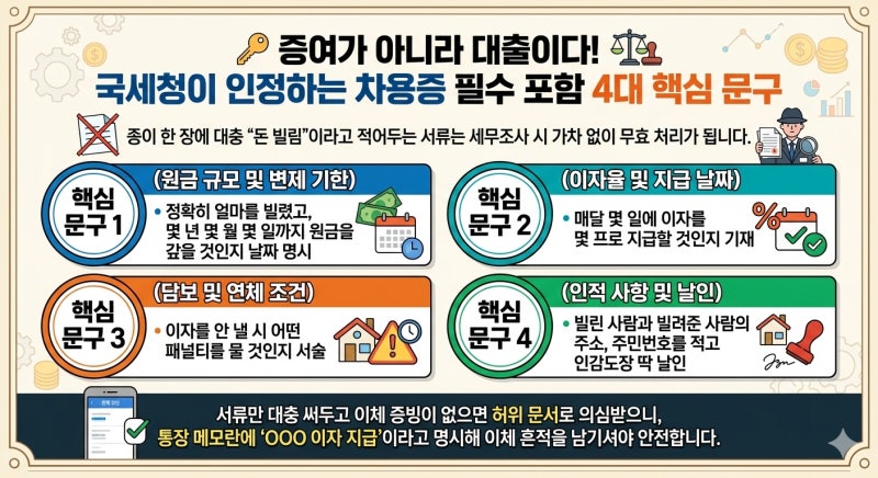 "가족끼리 빌려준 돈도 세금?" 가족 간 차용증 작성 방법 및 국세청 세무조사 피하는 이자 송....