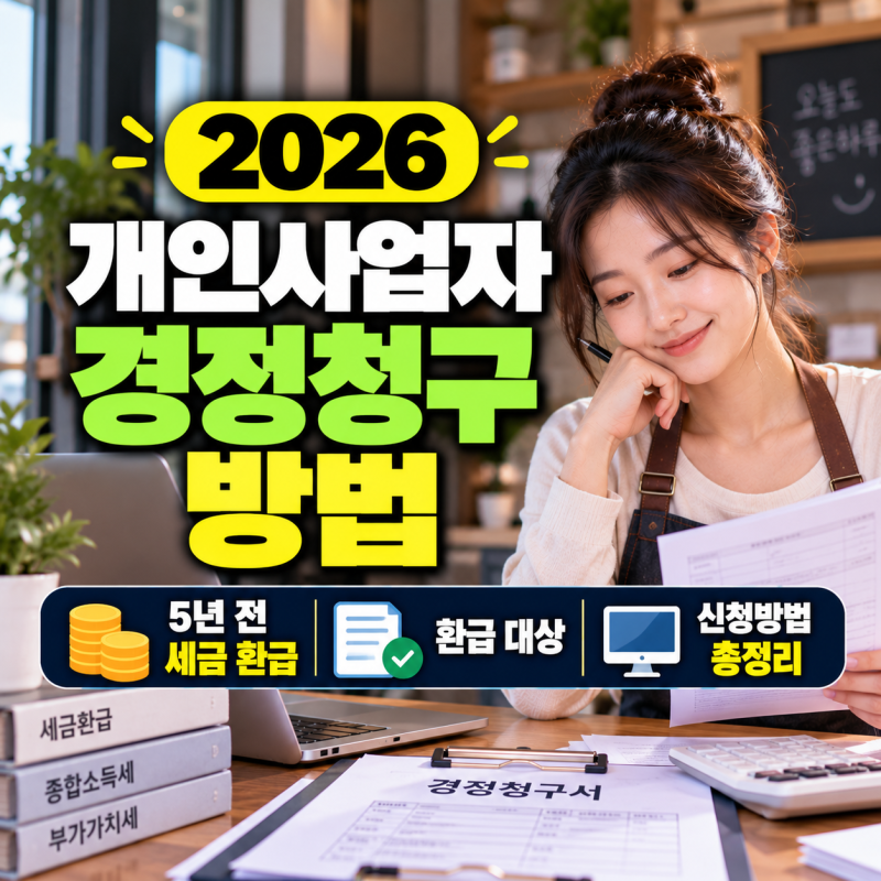 2026 개인사업자 경정청구 방법｜5년 전 세금 환급 대상·신청방법 총정리