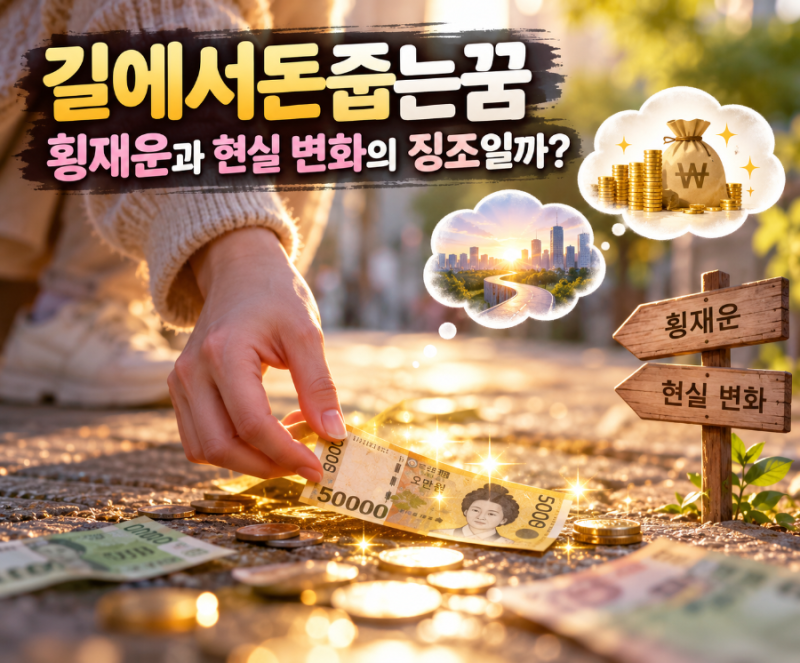 길에서돈줍는꿈 횡재운과 현실 변화의 징조일까?