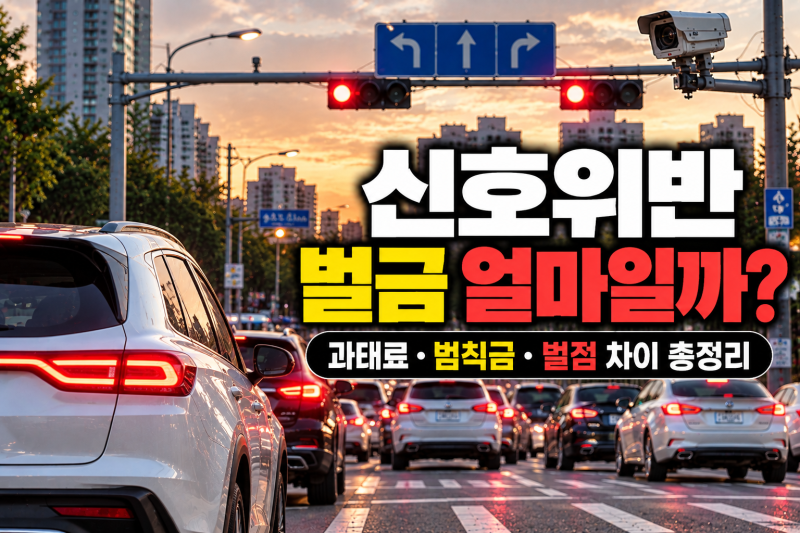 자동차 신호위반 벌금 얼마일까? 과태료·범칙금·벌점 차이 총정리
